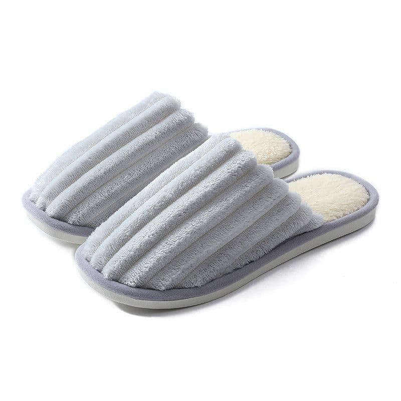 image-Qianliang Cotton Slippers Unisex Indoor Plush Non-Slip Home Shoes