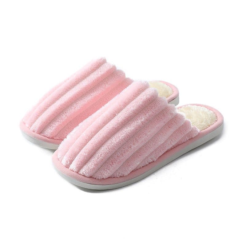 image-Qianliang Cotton Slippers Unisex Indoor Plush Non-Slip Home Shoes