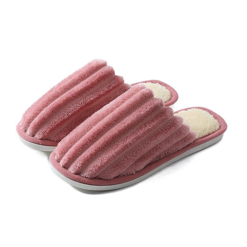 image-Qianliang Cotton Slippers Unisex Indoor Plush Non-Slip Home Shoes