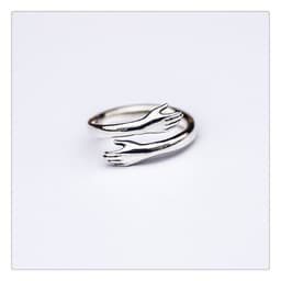 image-925 Silver Adjustable Hug Ring Korean Style Open Ring