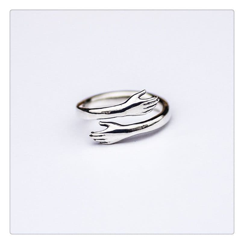 image-925 Silver Adjustable Hug Ring Korean Style Open Ring