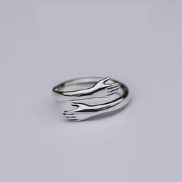 image-925 Silver Adjustable Hug Ring Korean Style Open Ring