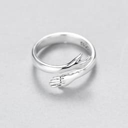 image-925 Silver Adjustable Hug Ring Korean Style Open Ring