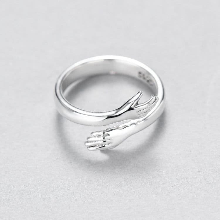 image-925 Silver Adjustable Hug Ring Korean Style Open Ring