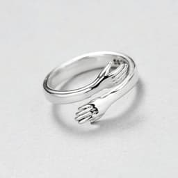 image-925 Silver Adjustable Hug Ring Korean Style Open Ring