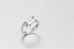 image-925 Silver Adjustable Hug Ring Korean Style Open Ring