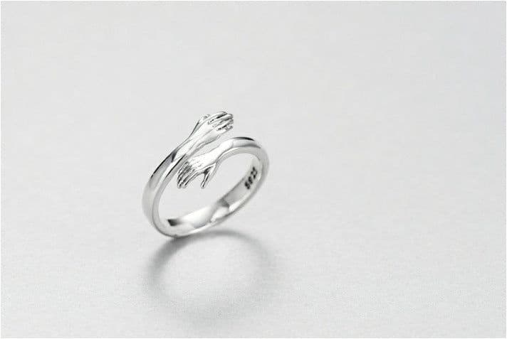 image-925 Silver Adjustable Hug Ring Korean Style Open Ring