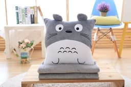 image-Totoro Plush Pillow Blanket 3-in-1 Hand Warmer