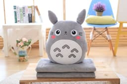 image-Totoro Plush Pillow Blanket 3-in-1 Hand Warmer