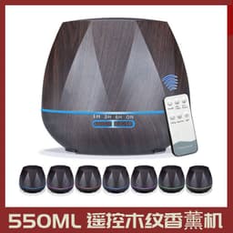 image-550ML Diamond Wood Grain Aromatherapy Diffuser Humidifier