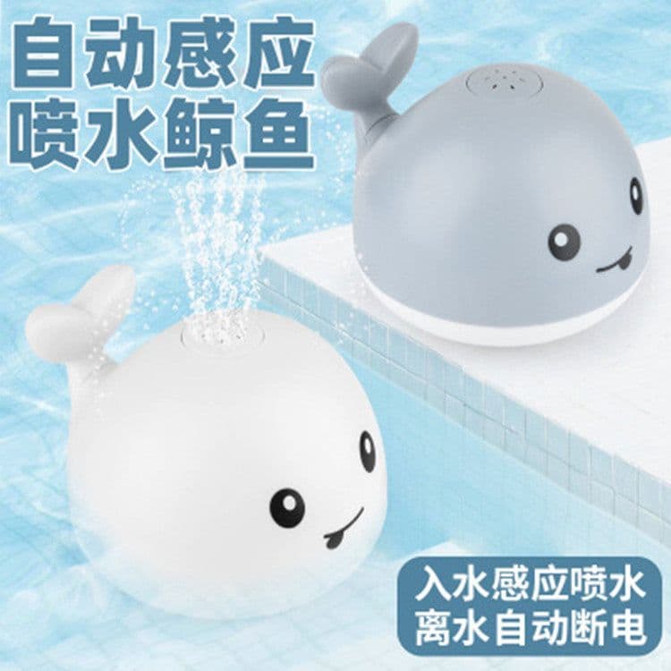 image-Perth Electric Whale Baby Bath Toy with Water Spray & Light