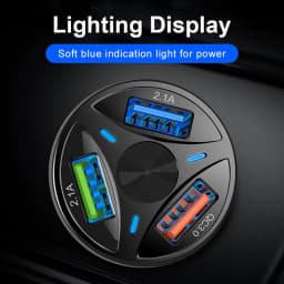 image-QC3.0 Car Charger 3-Port USB Dual-Channel 7A Fast Charging