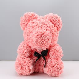 image-Rose Flower Bear Gift 25cm-40cm PE Foam Christmas Decor