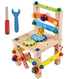 image-Huanmuyuan Wooden Nut Assembly Chair Building Toy Ages 3-6