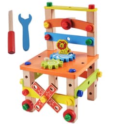 image-Huanmuyuan Wooden Nut Assembly Chair Building Toy Ages 3-6