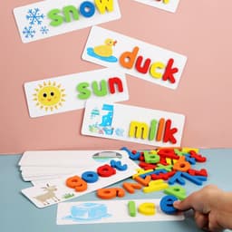image-Wooden English Letter Spelling Puzzle Educational Toy 26pcs
