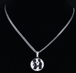 image-Mom Baby Stainless Steel Necklace Silver Pendant N3758S01