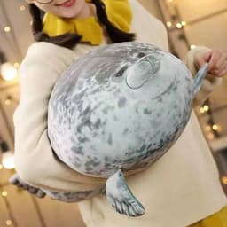 image-Gray Plush Seal Doll 60cm Soft Toy Hua Zhiyun