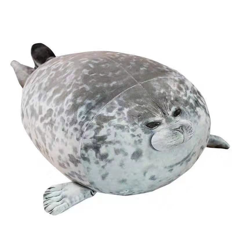 image-Gray Plush Seal Doll 60cm Soft Toy Hua Zhiyun