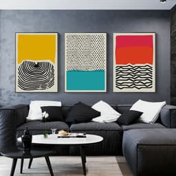 image-Modern Abstract Geometric Canvas Wall Art Print