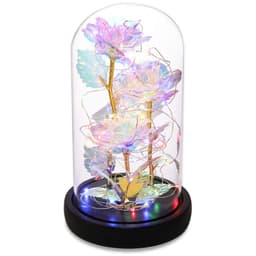 image-24k Gold Foil Rose in Glass Dome Valentine's Christmas Gift