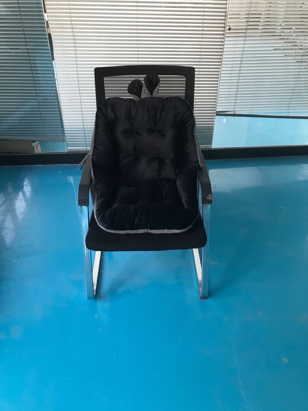 image-Polyester Chair Cushion 45x45cm One-Piece Backrest Seat Pad