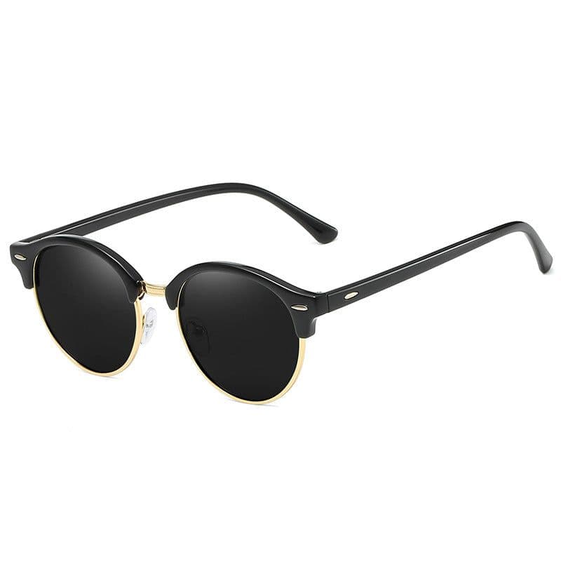 image-Unisex Round Frame Polarized Sunglasses UV400 TAC Lens