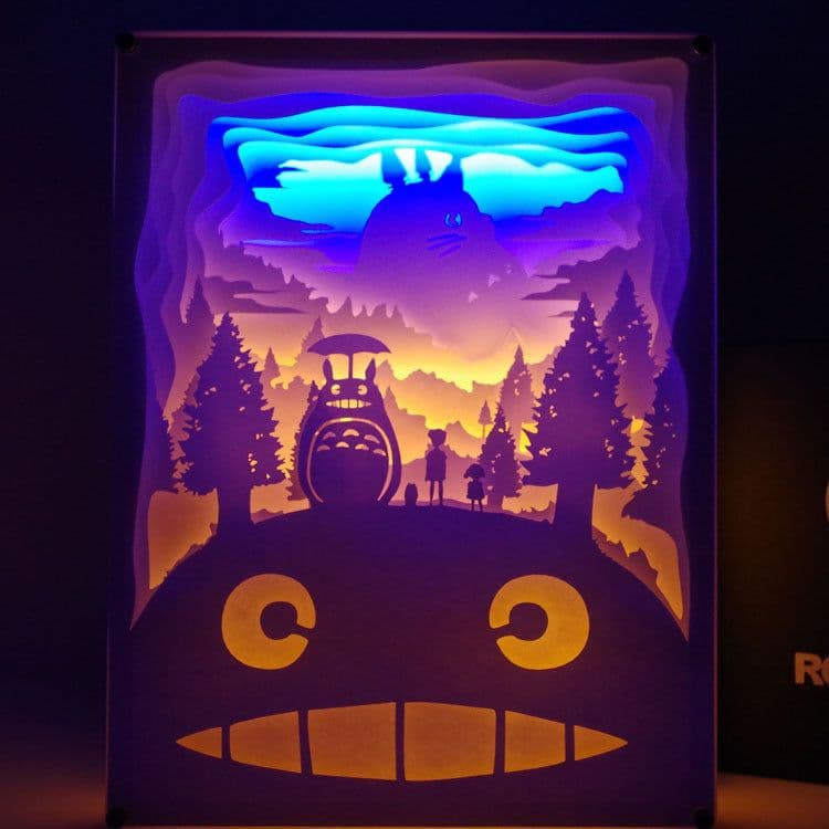 image-3D Paper Carving Night Light Lamp Hollow Sculpture Table Lamp