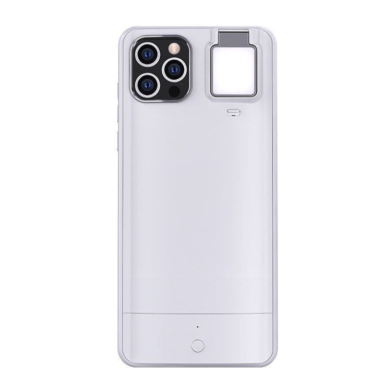 image-iPhone 12 Pro Max LED Selfie Ring Light Case Green ABS Cover