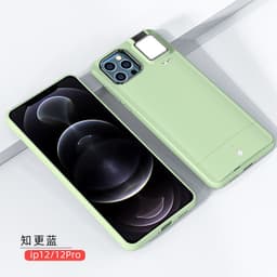image-iPhone 12 Pro Max LED Selfie Ring Light Case Green ABS Cover