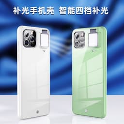 image-iPhone 12 Pro Max LED Selfie Ring Light Case Green ABS Cover