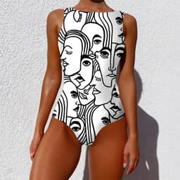 image-Sporlike Women's One-Piece Swimsuit Sleeveless Print