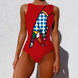 image-Sporlike Women's One-Piece Swimsuit Sleeveless Print