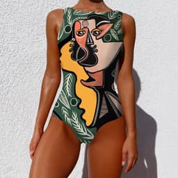 image-Sporlike Women's One-Piece Swimsuit Sleeveless Print