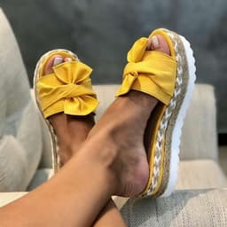 image-Women's Flat Sandals Bowknot Beach Shoes Wedge Sole Large Size