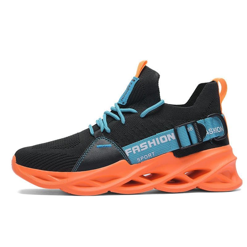 image-Men's Casual Sports Shoes Size 46 Breathable Woven Sneakers