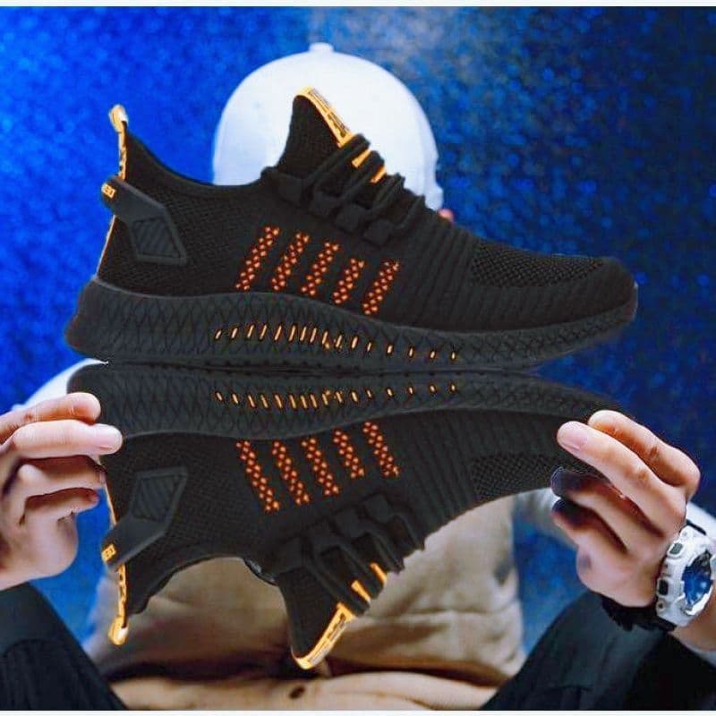 image-Men's Flying Knit Sports Casual Shoes Low Top Lace-Up Sneakers