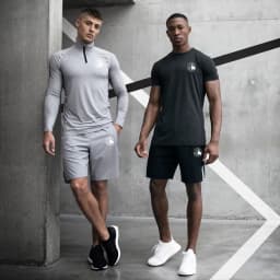 image-Men's Quick-Dry Stretch Zip Fitness Polo Shirt