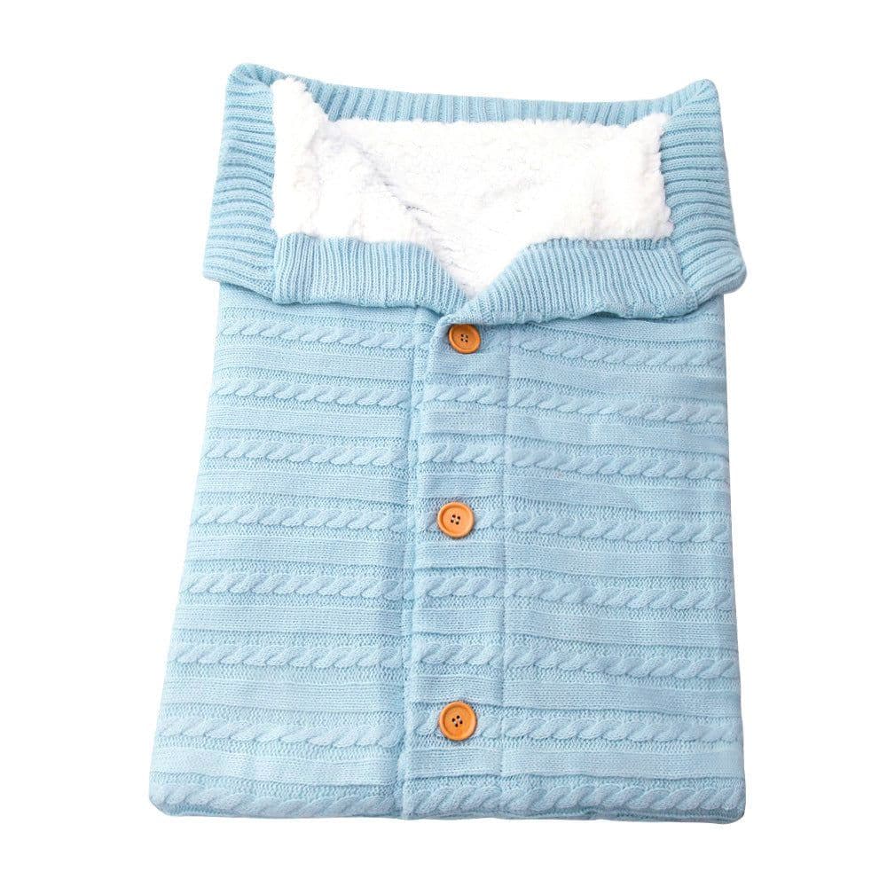 image-Baby Knit Sleeping Bag Winter Swaddle Wrap Stroller Blanket