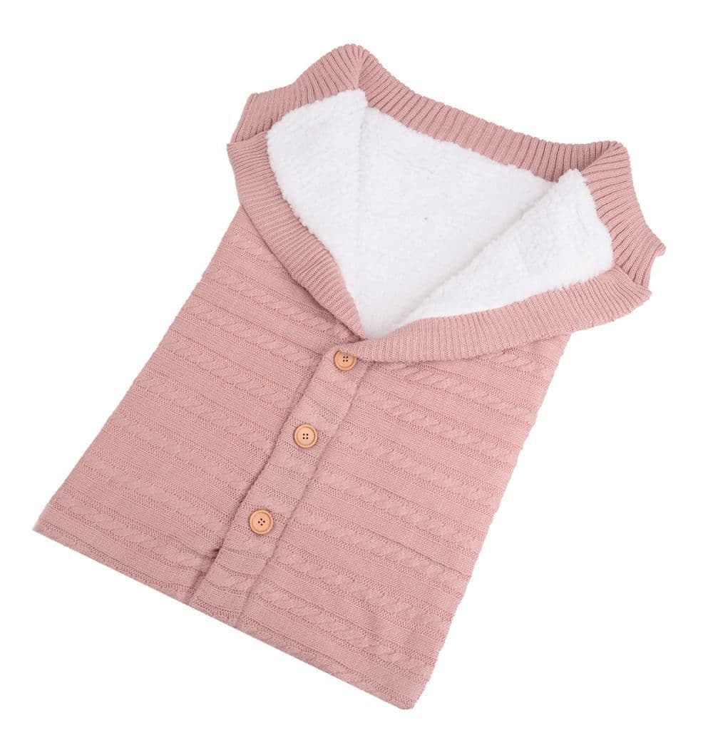 image-Baby Knit Sleeping Bag Winter Swaddle Wrap Stroller Blanket