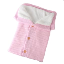 image-Baby Knit Sleeping Bag Winter Swaddle Wrap Stroller Blanket