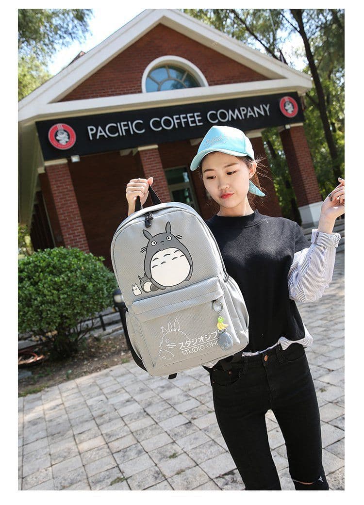 image-Canvas Backpack 36-55L Unisex School Travel Laptop Bag Gray