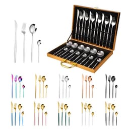 image-24-Piece Gold Stainless Steel Cutlery Set with Wooden Box