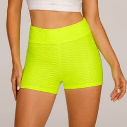 image-Women's High Waist Fitness Shorts Solid Color Stretch Running
