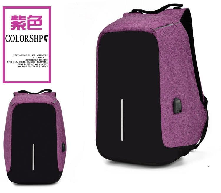 image-15 Inch Waterproof Business Laptop Backpack USB Charging Port Gray