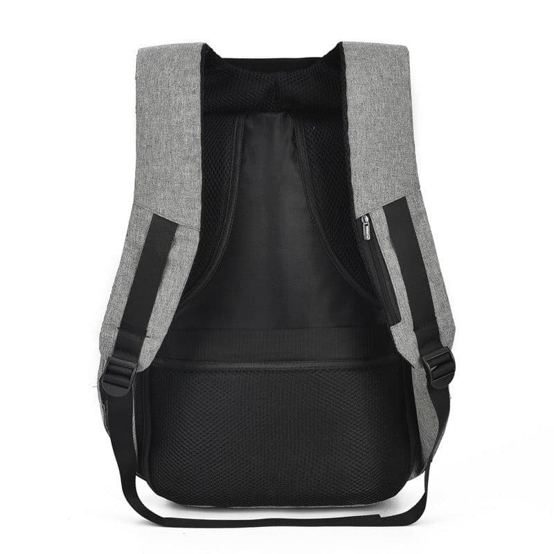 image-15 Inch Waterproof Business Laptop Backpack USB Charging Port Gray