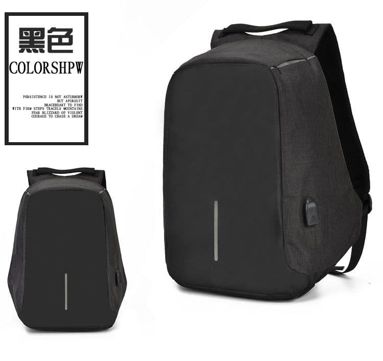 image-15 Inch Waterproof Business Laptop Backpack USB Charging Port Gray