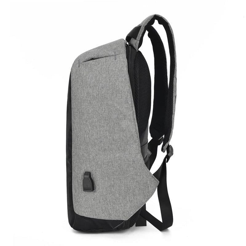 image-15 Inch Waterproof Business Laptop Backpack USB Charging Port Gray