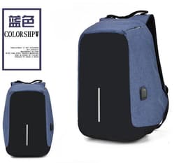 image-15 Inch Waterproof Business Laptop Backpack USB Charging Port Gray