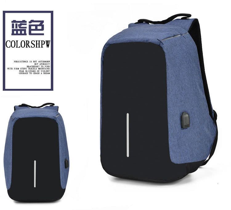 image-15 Inch Waterproof Business Laptop Backpack USB Charging Port Gray